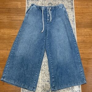 Pilcro Blue Wide Leg Jeans, Large Petite, EUC